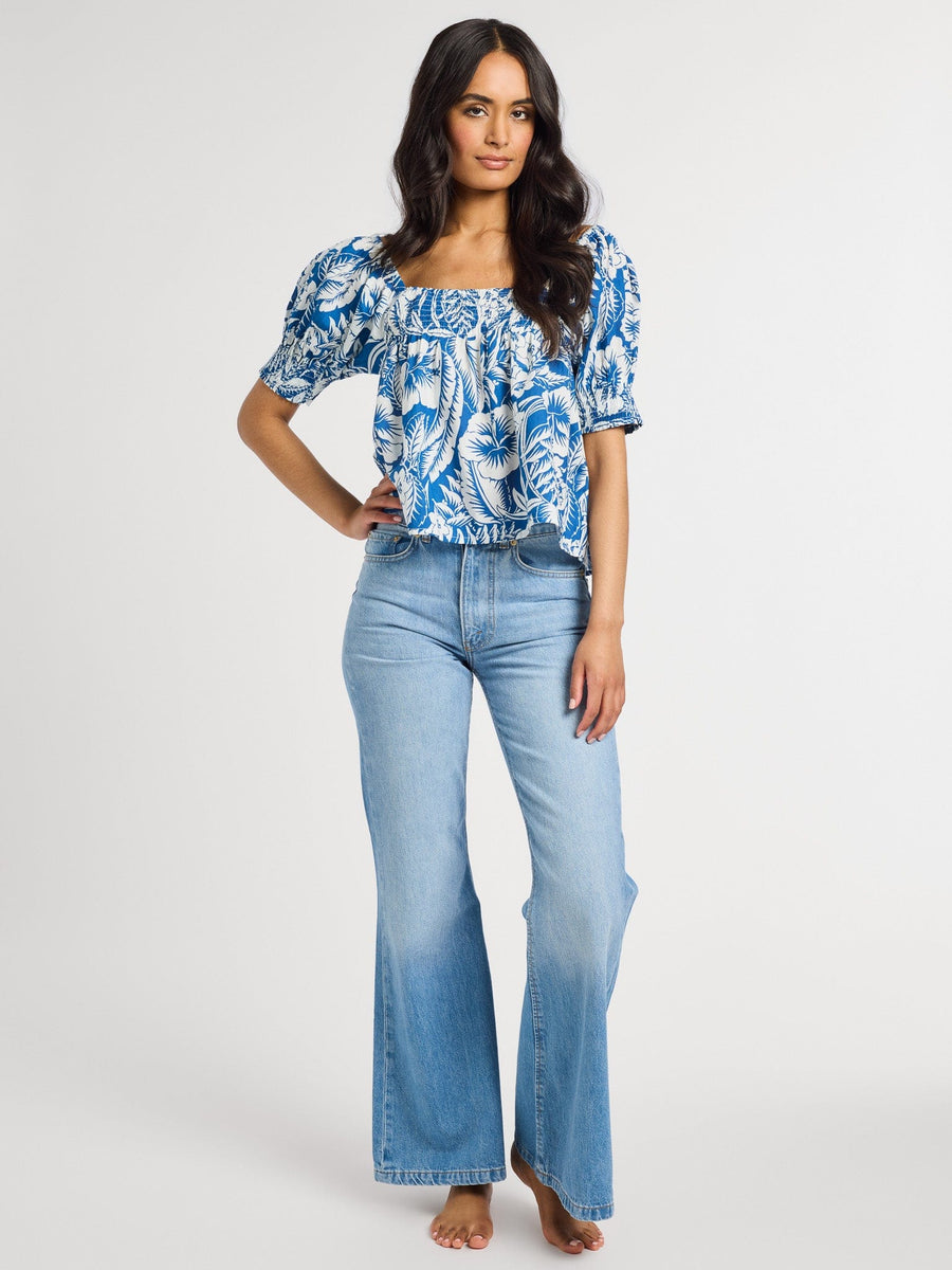 Caro Top in Blue Hibiscus — alternate view