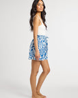 MILLE Clothing Cary Short in Blue Hibiscus