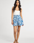 MILLE Clothing Cary Short in Blue Hibiscus