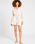 MILLE Clothing Cary Short in Cappuccino Stripe
