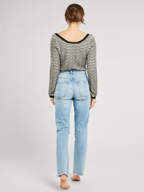 Catalina Pullover in Black & Ivory — view 4