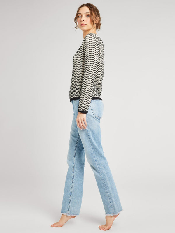 Catalina Pullover in Black & Ivory — view 3