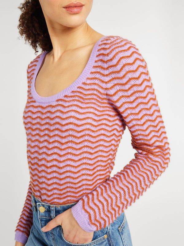 Catalina Pullover in Lavender Cocoa — view 2