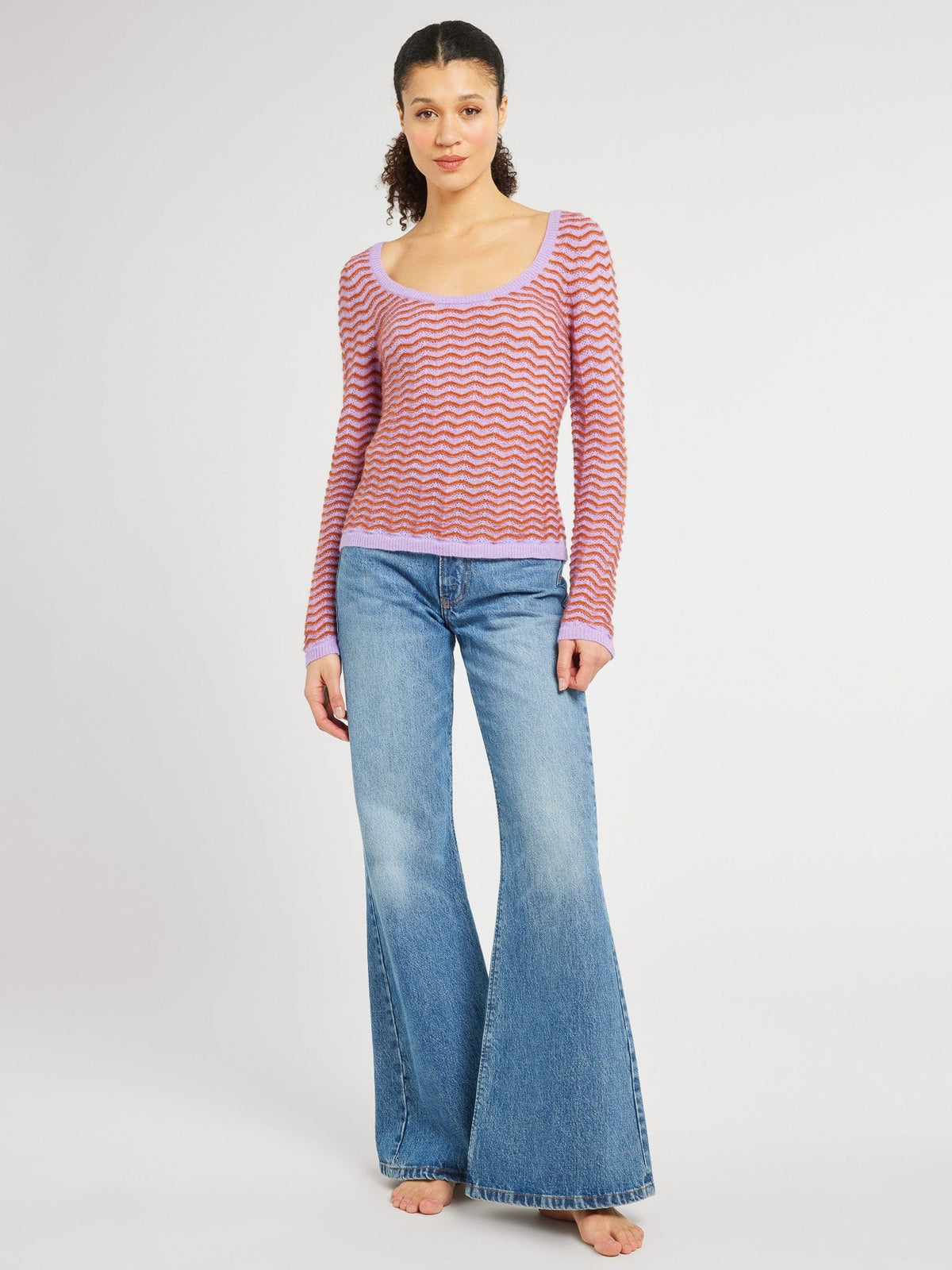 Catalina Pullover in Lavender Cocoa — The cut