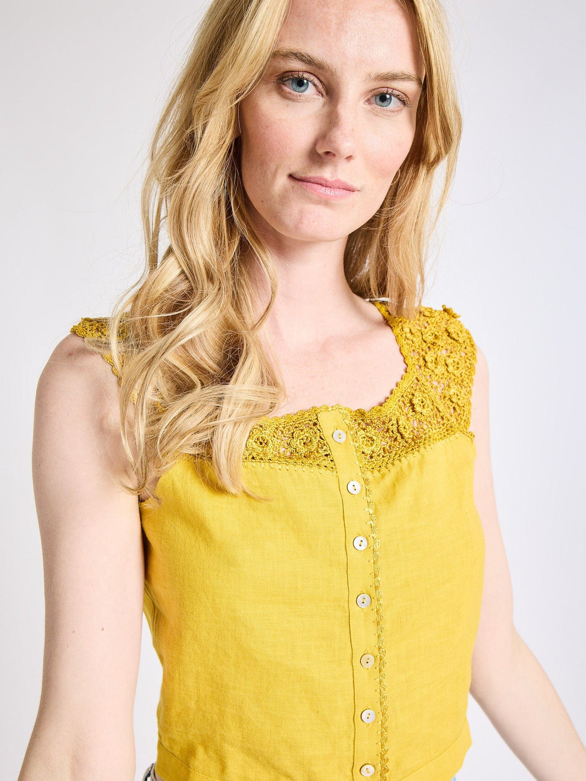 Catherine Top in Marigold — The linen