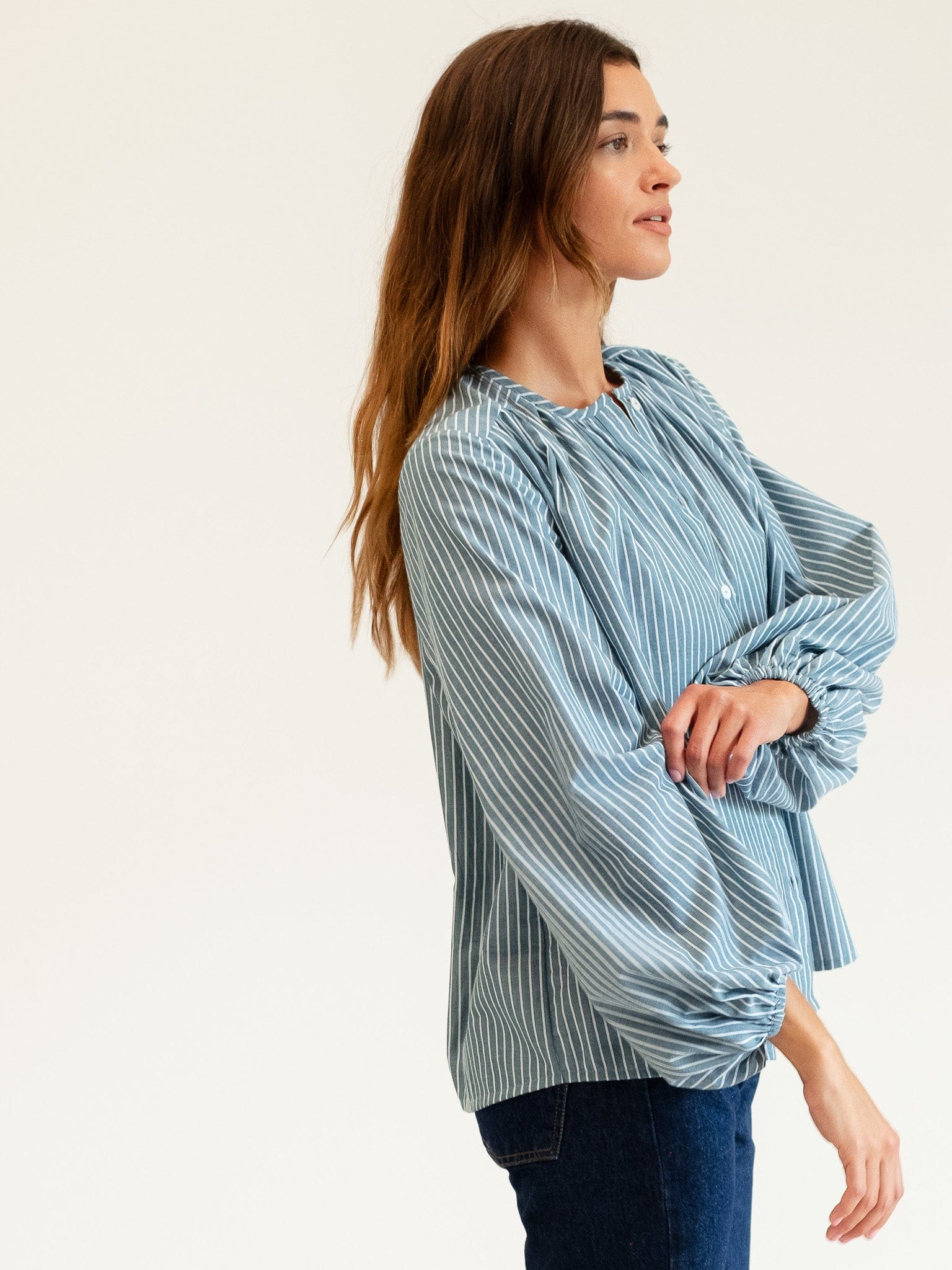 MILLE Clothing Cecily Top in Forest Stripe