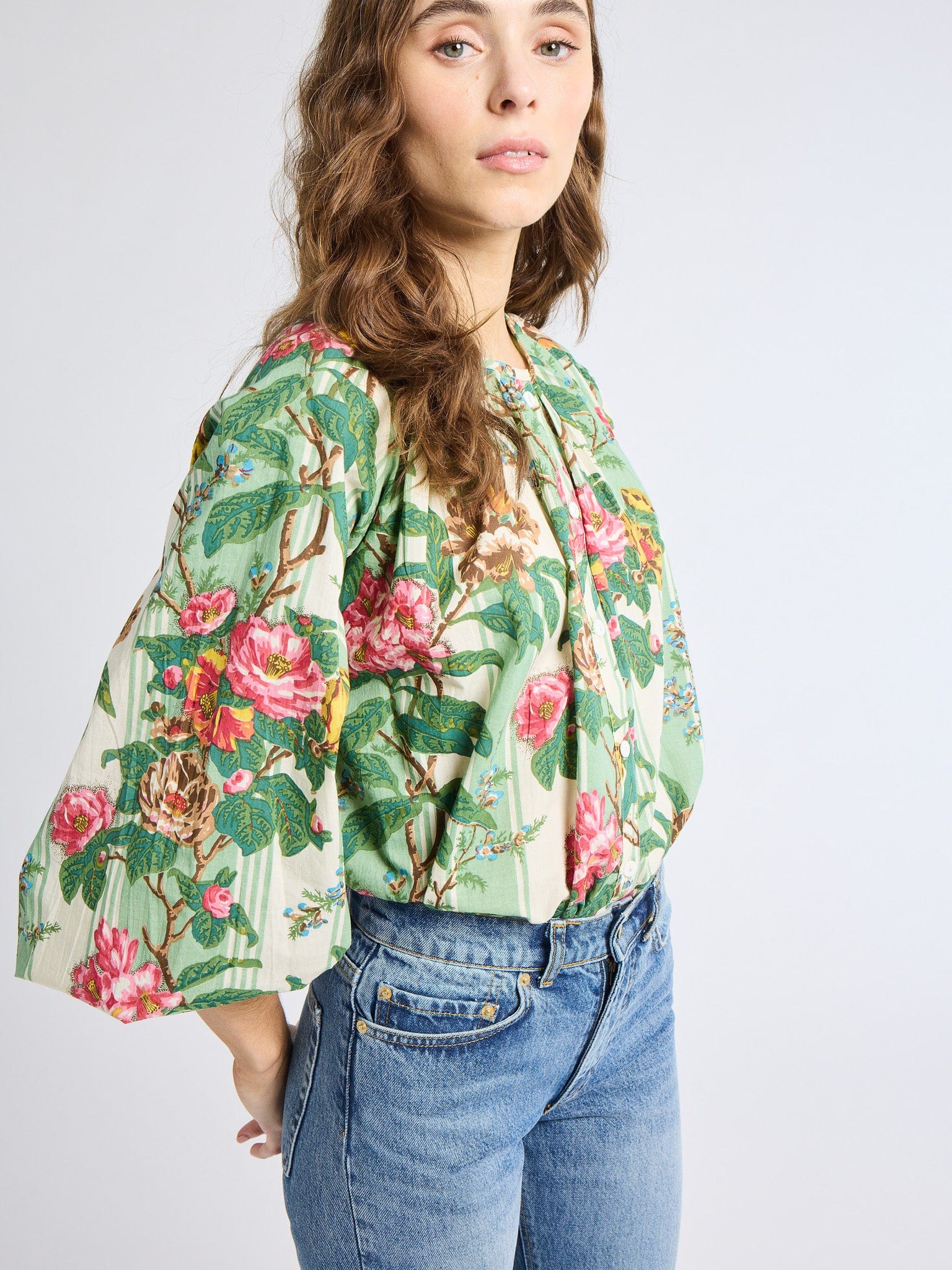 Cecily Top in Garden Stripe – MILLE