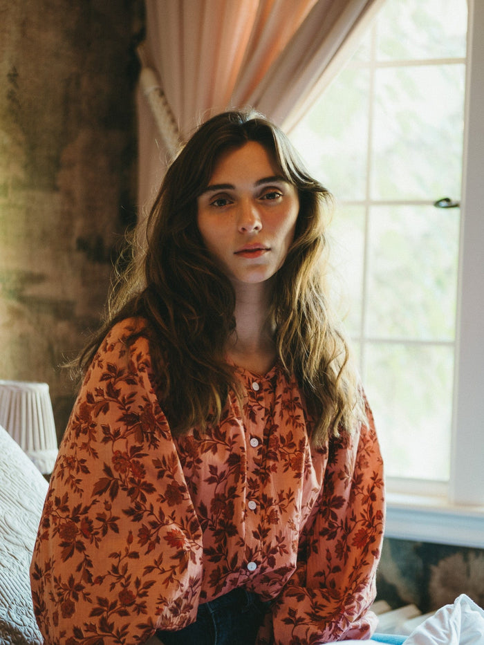 Cecily Top in Peach Montmartre