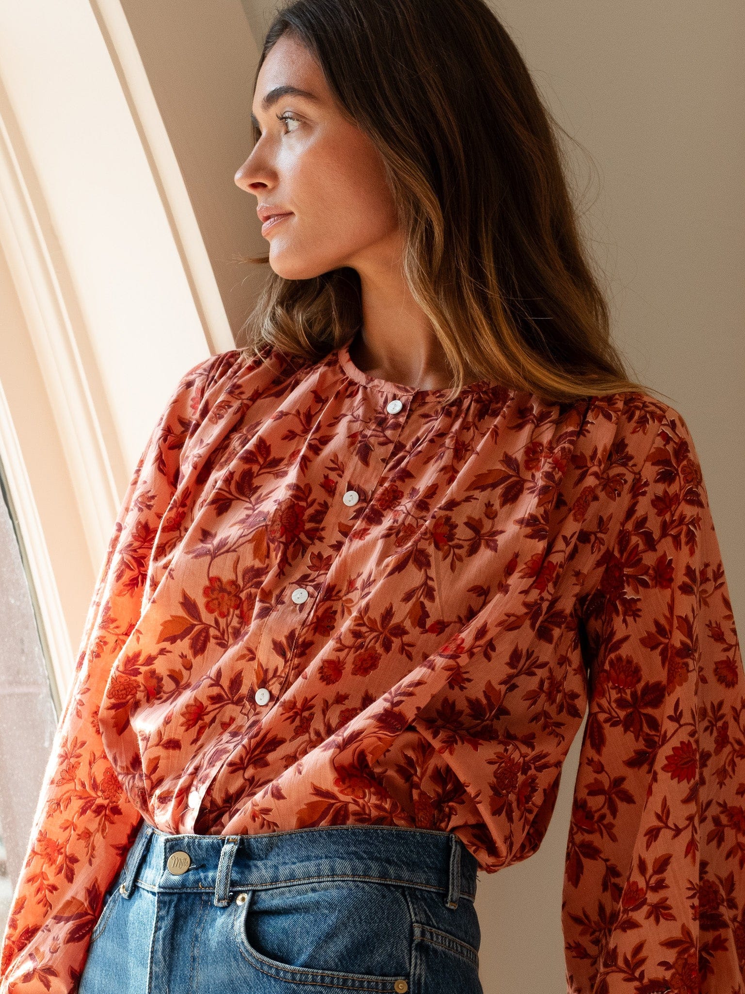 MILLE Clothing Cecily Top in Peach Montmartre