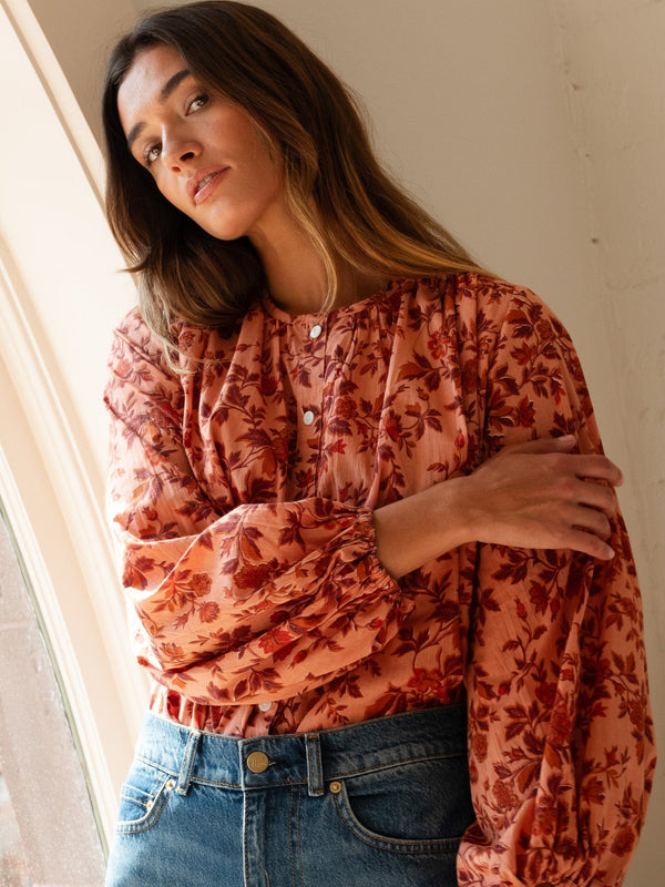 Cecily Top in Peach Montmartre — view 17