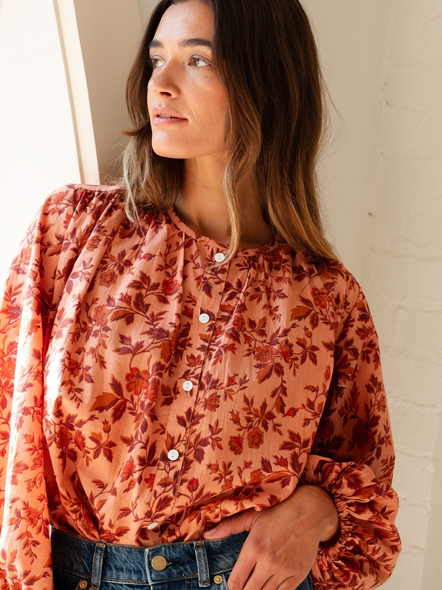 MILLE Clothing Cecily Top in Peach Montmartre