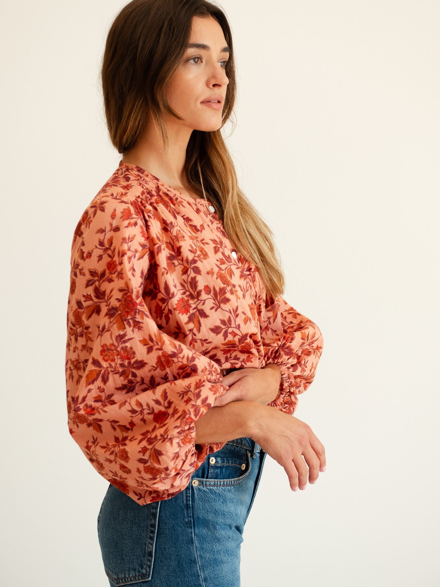 MILLE Clothing Cecily Top in Peach Montmartre