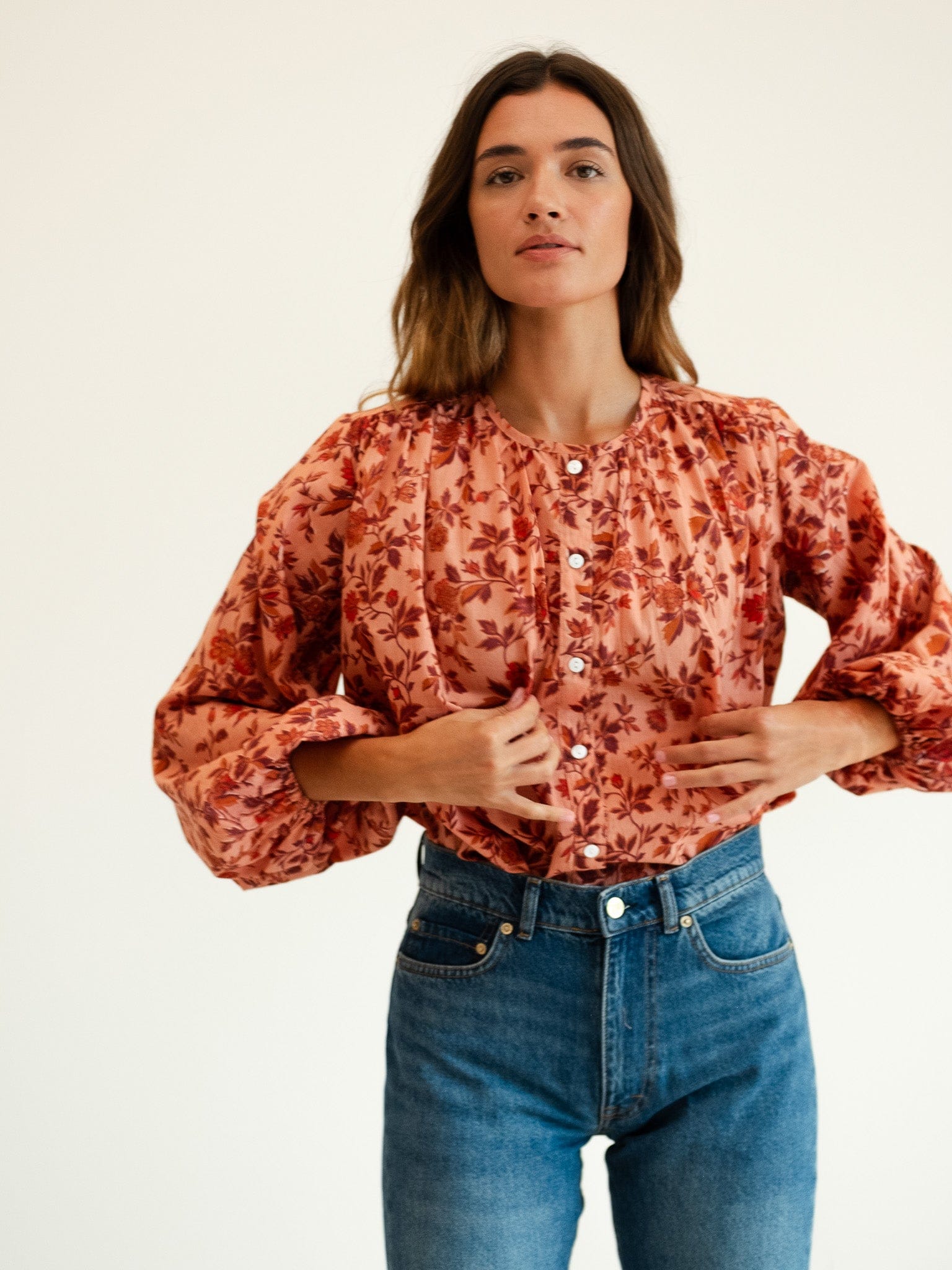 MILLE Clothing Cecily Top in Peach Montmartre