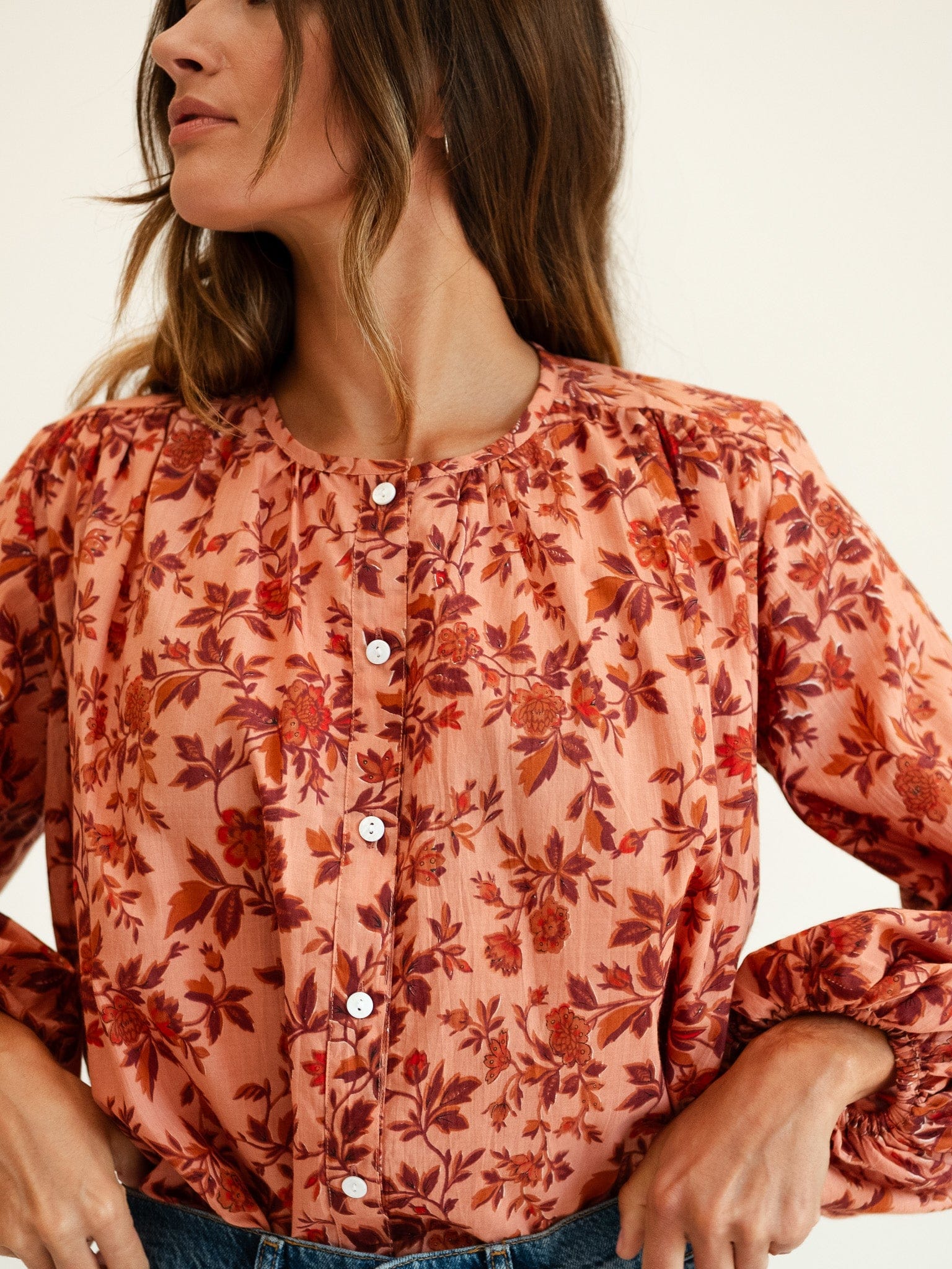 MILLE Clothing Cecily Top in Peach Montmartre