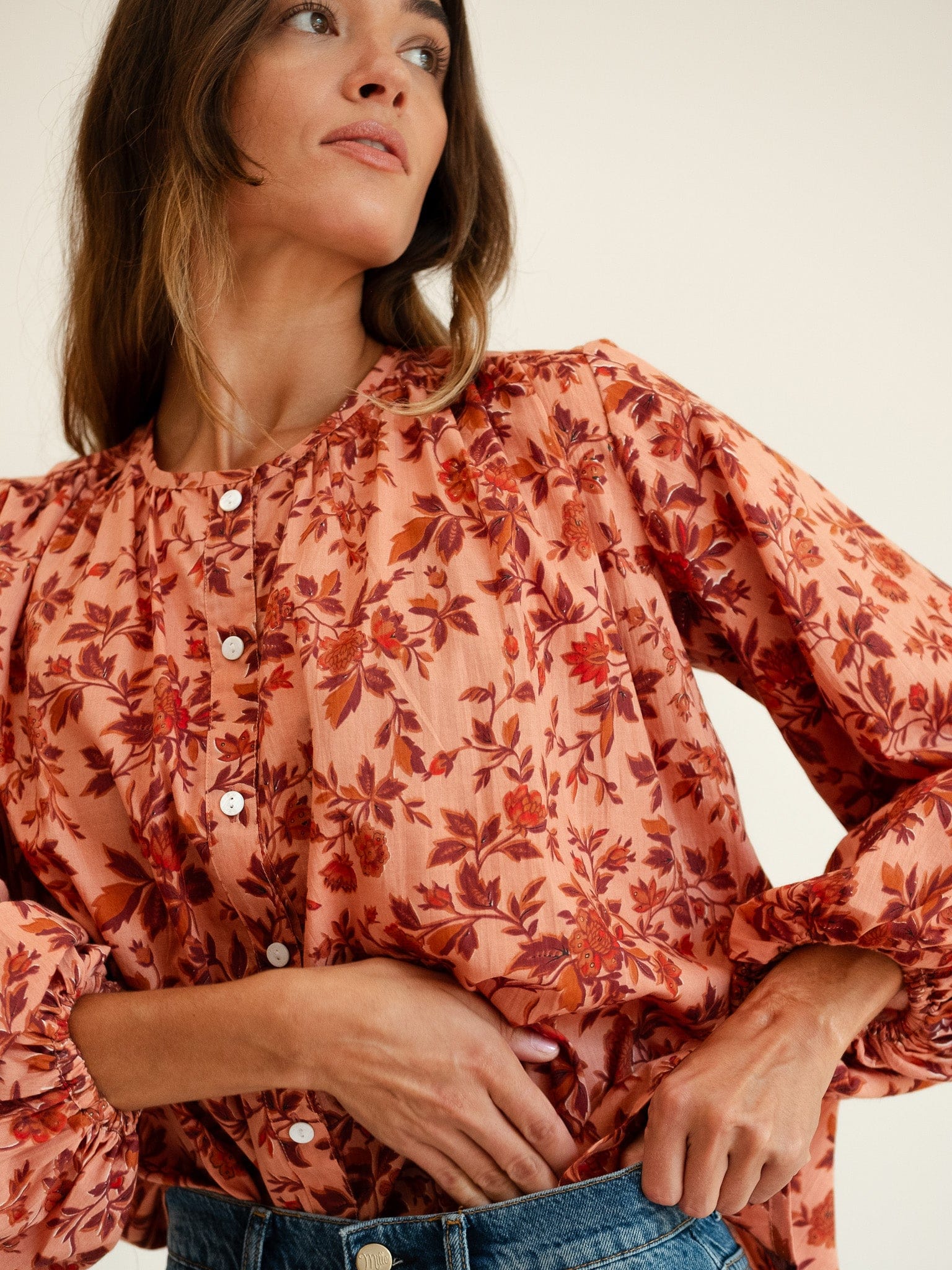 MILLE Clothing Cecily Top in Peach Montmartre