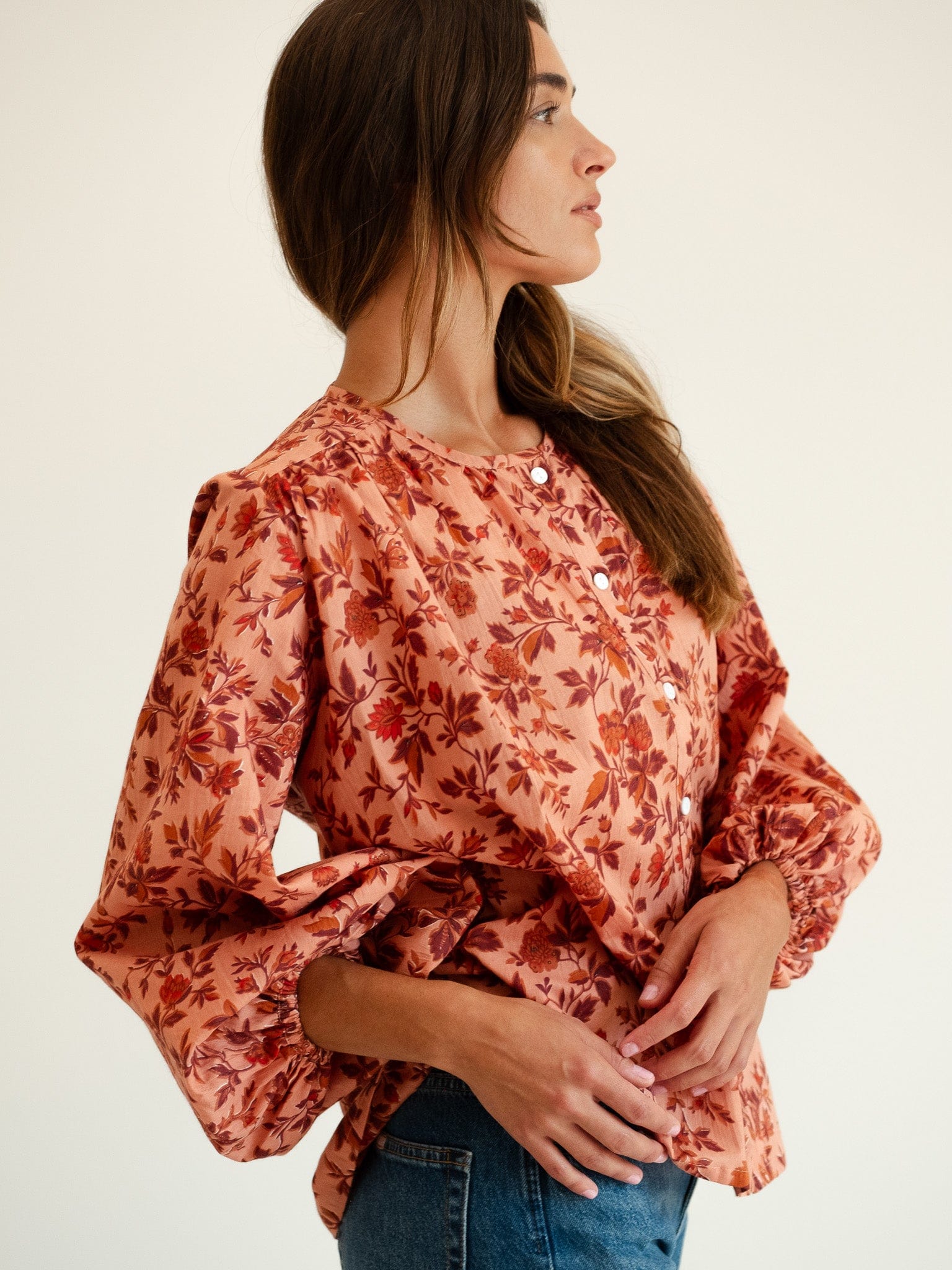 MILLE Clothing Cecily Top in Peach Montmartre