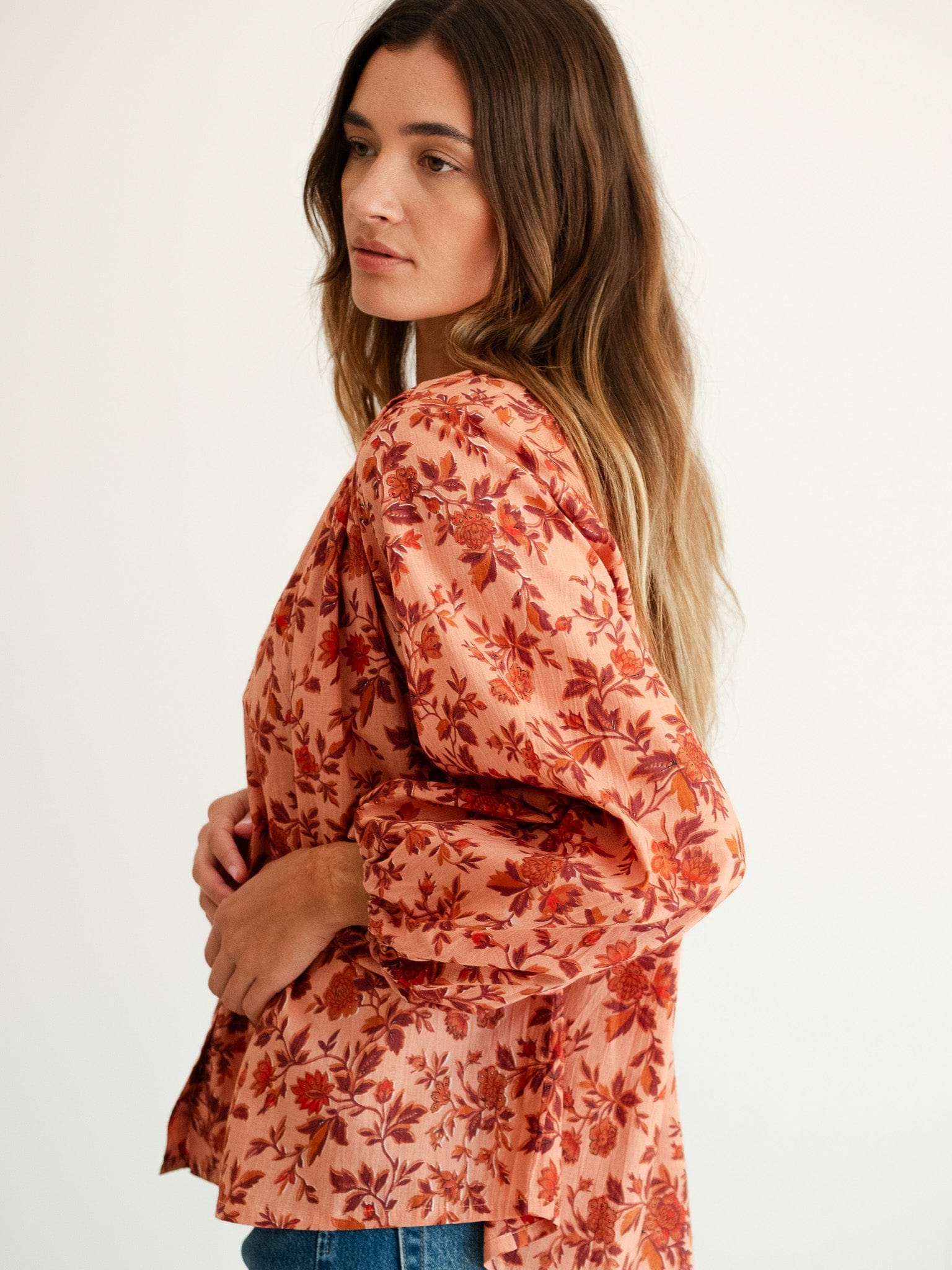 MILLE Clothing Cecily Top in Peach Montmartre