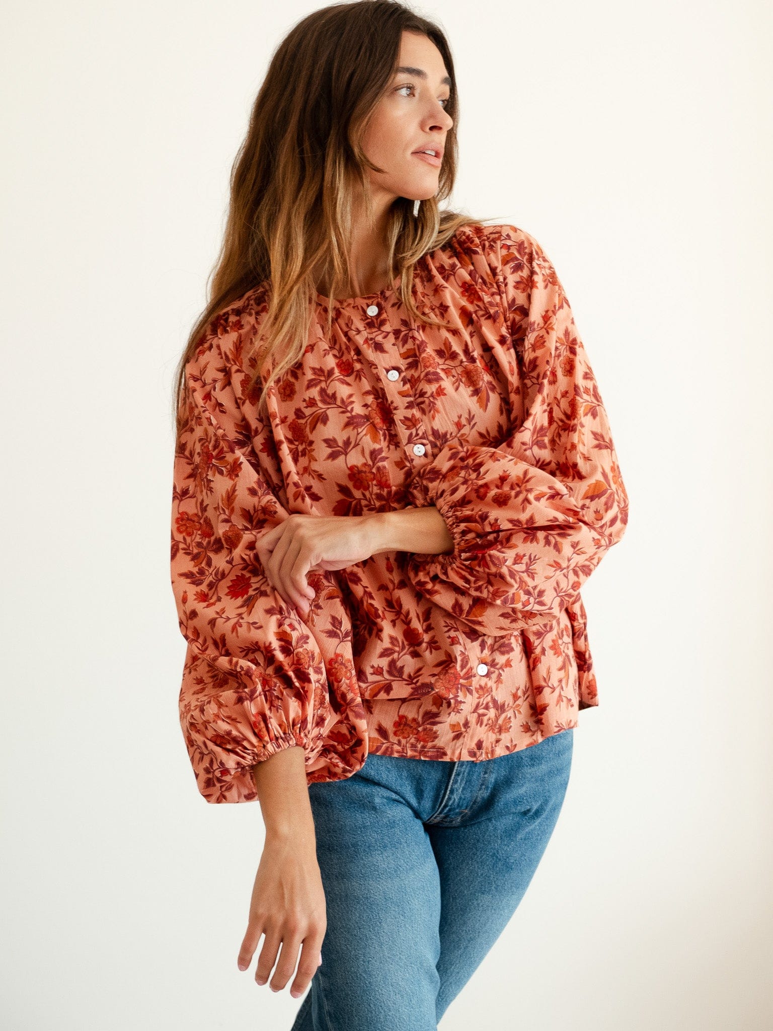 MILLE Clothing Cecily Top in Peach Montmartre