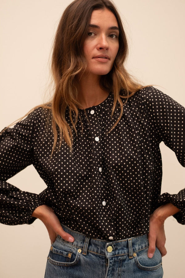 Cecily Top in Polka Dot — view 8