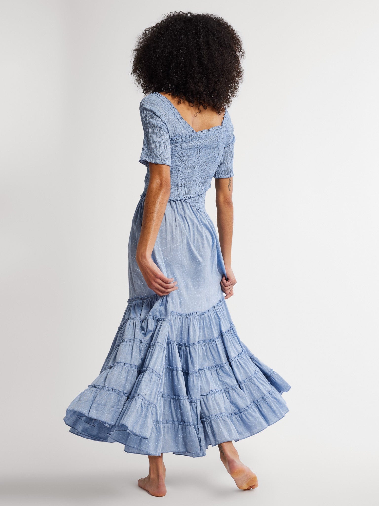 MILLE Celia Dress in Chambray Polka Dot XXS MILLE Celia Dress in Chambray Polka Dot XXS