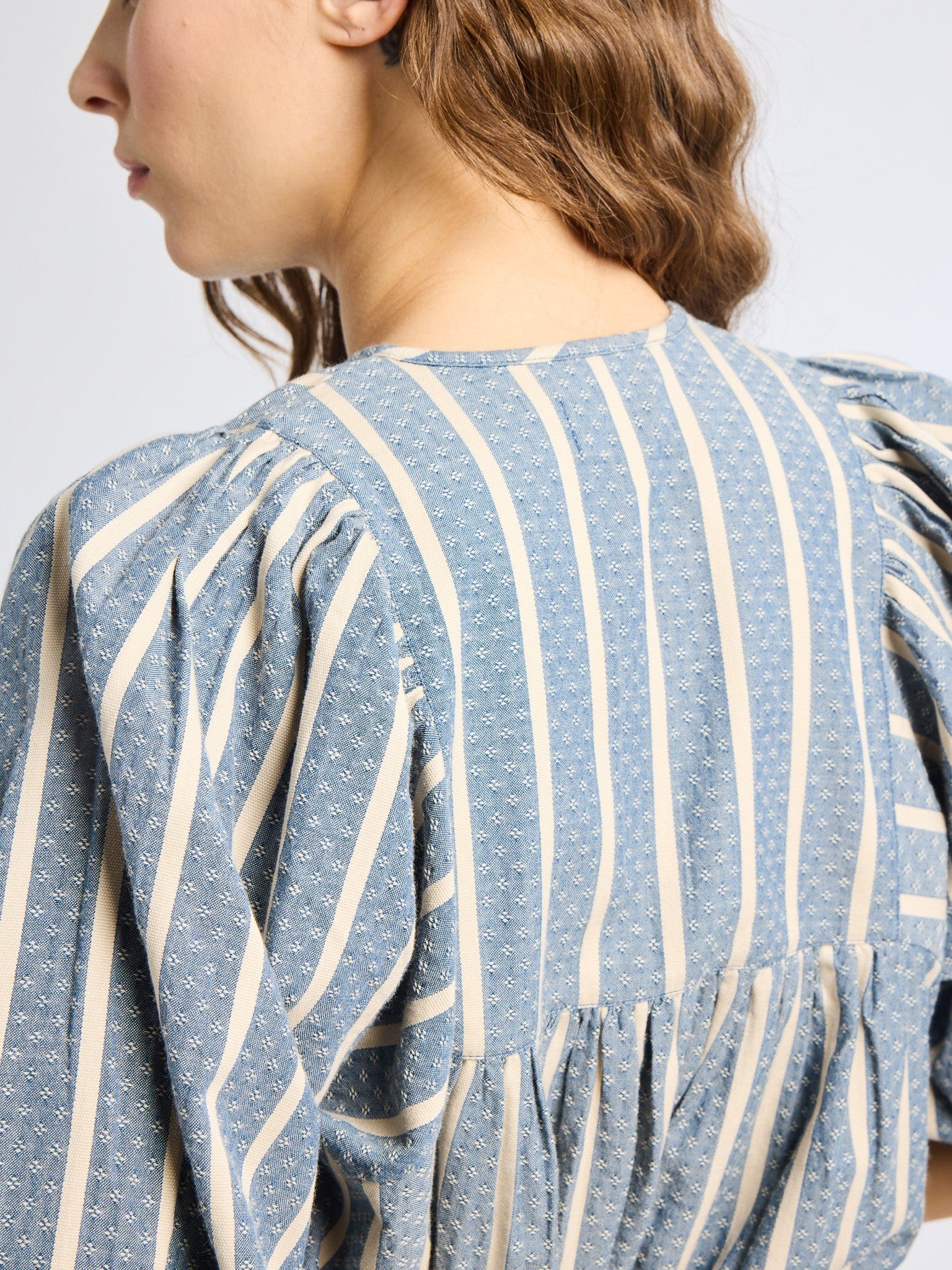 MILLE Clothing Charlie Top in Chambray Stripe