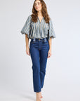 MILLE Clothing Charlie Top in Chambray Stripe