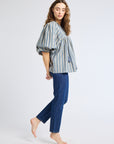 MILLE Clothing Charlie Top in Chambray Stripe