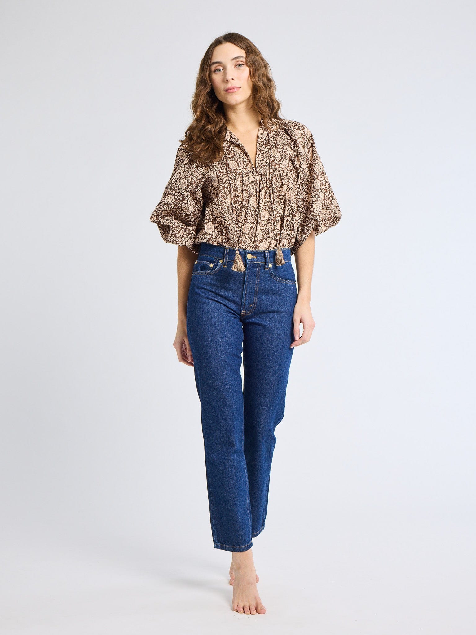 MILLE Clothing Charlie Top in Cocoa Floral