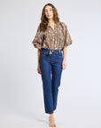 MILLE Clothing Charlie Top in Cocoa Floral