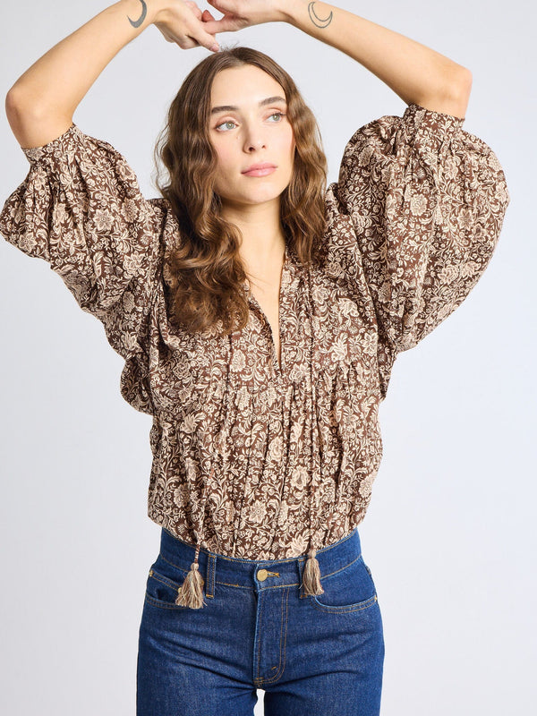 Charlie Top in Cocoa Floral — view 2