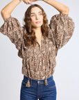 MILLE Clothing Charlie Top in Cocoa Floral