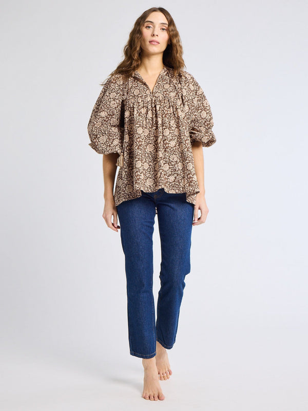 Charlie Top in Cocoa Floral — view 4