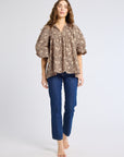 MILLE Clothing Charlie Top in Cocoa Floral