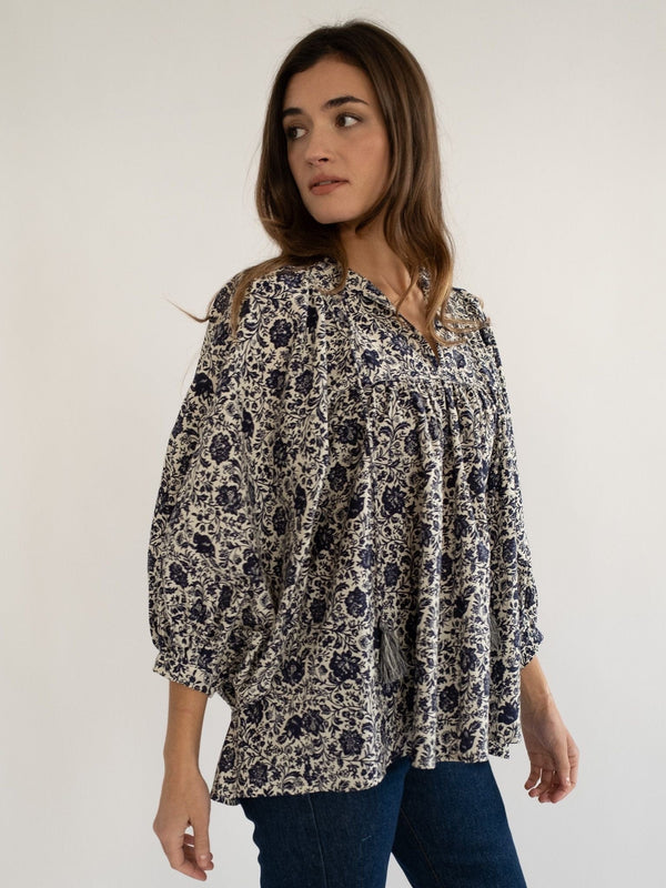 Charlie Top in Indigo Floral — view 8