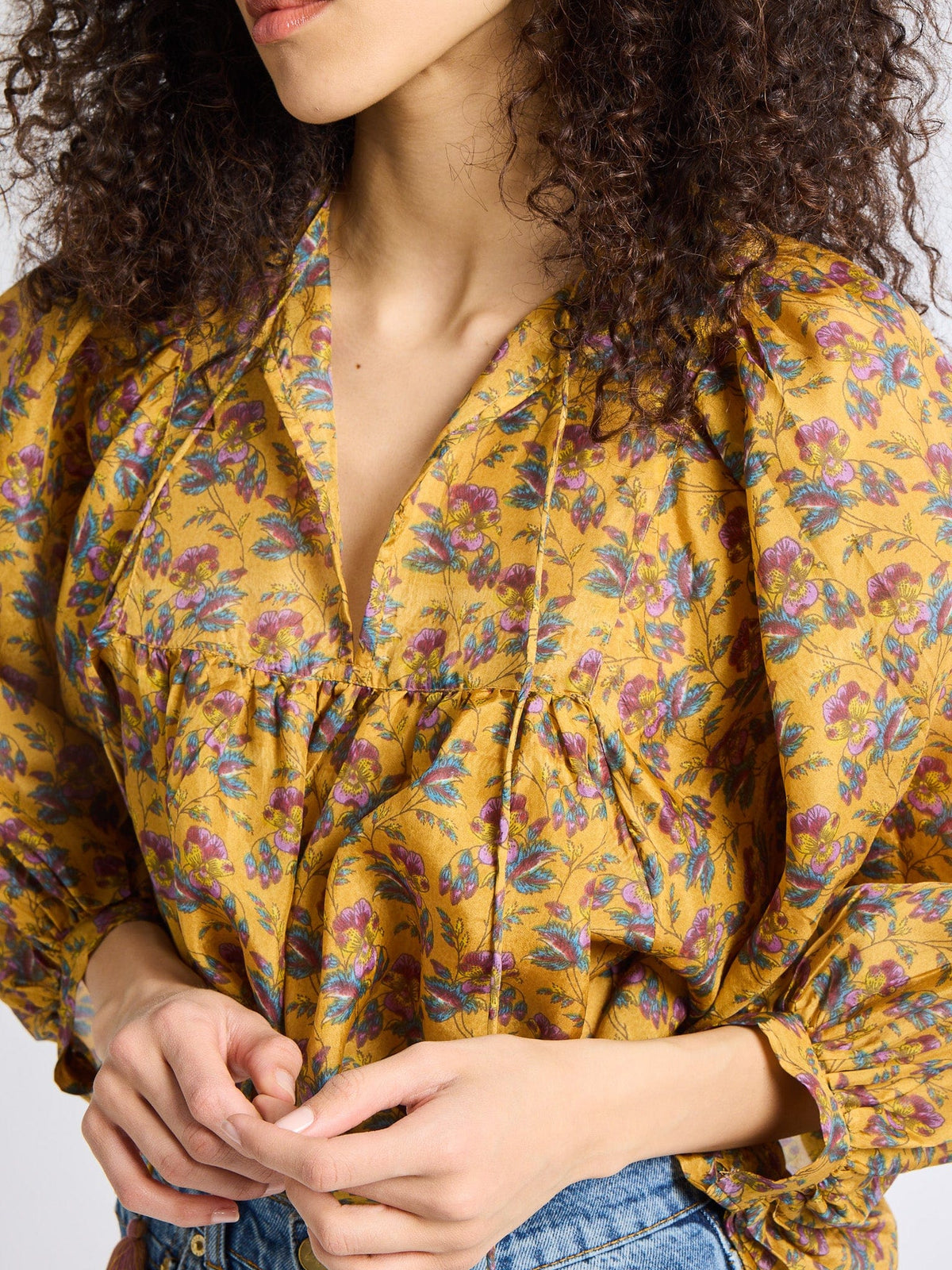 Charlie Top in Rattan Floral — The cut