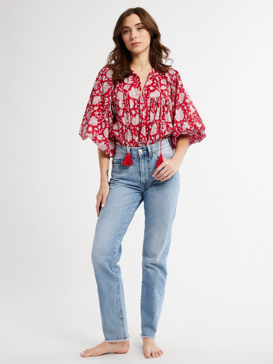 Charlie Top in Red Zinnia – MILLE