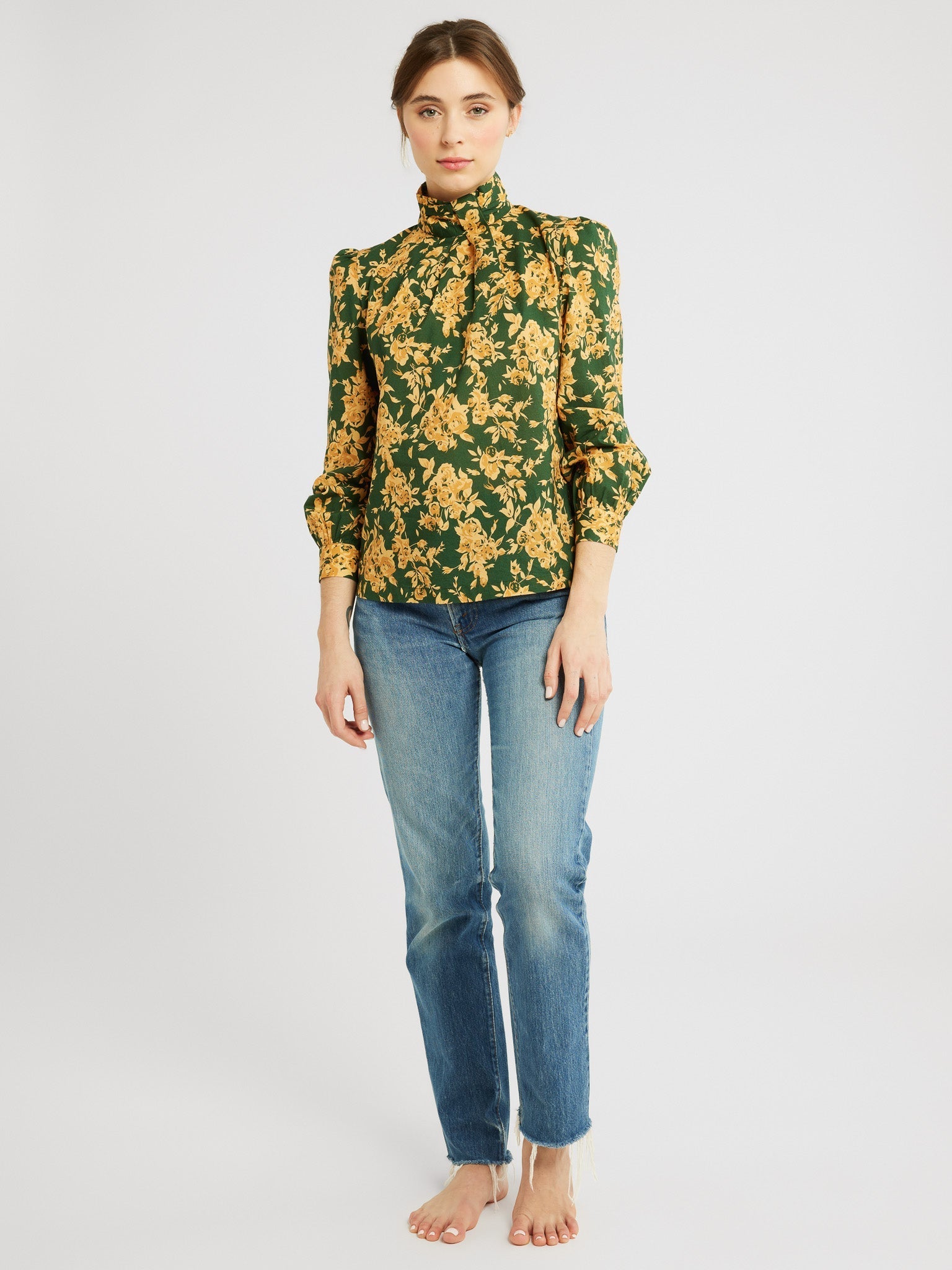 Charlotte Top in Emerald Bouquet – MILLE