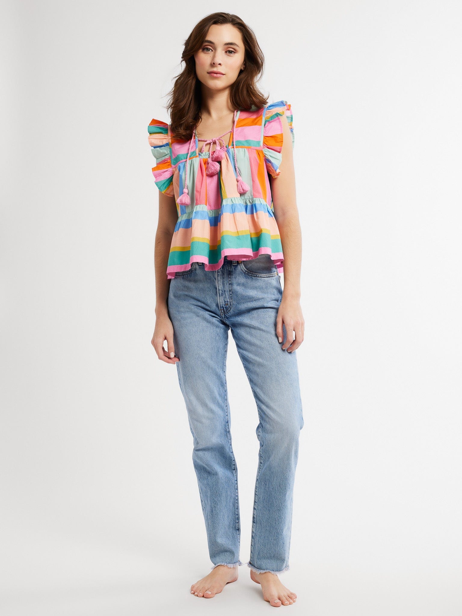 MILLE Clothing Chelsea Top in Confetti Stripe