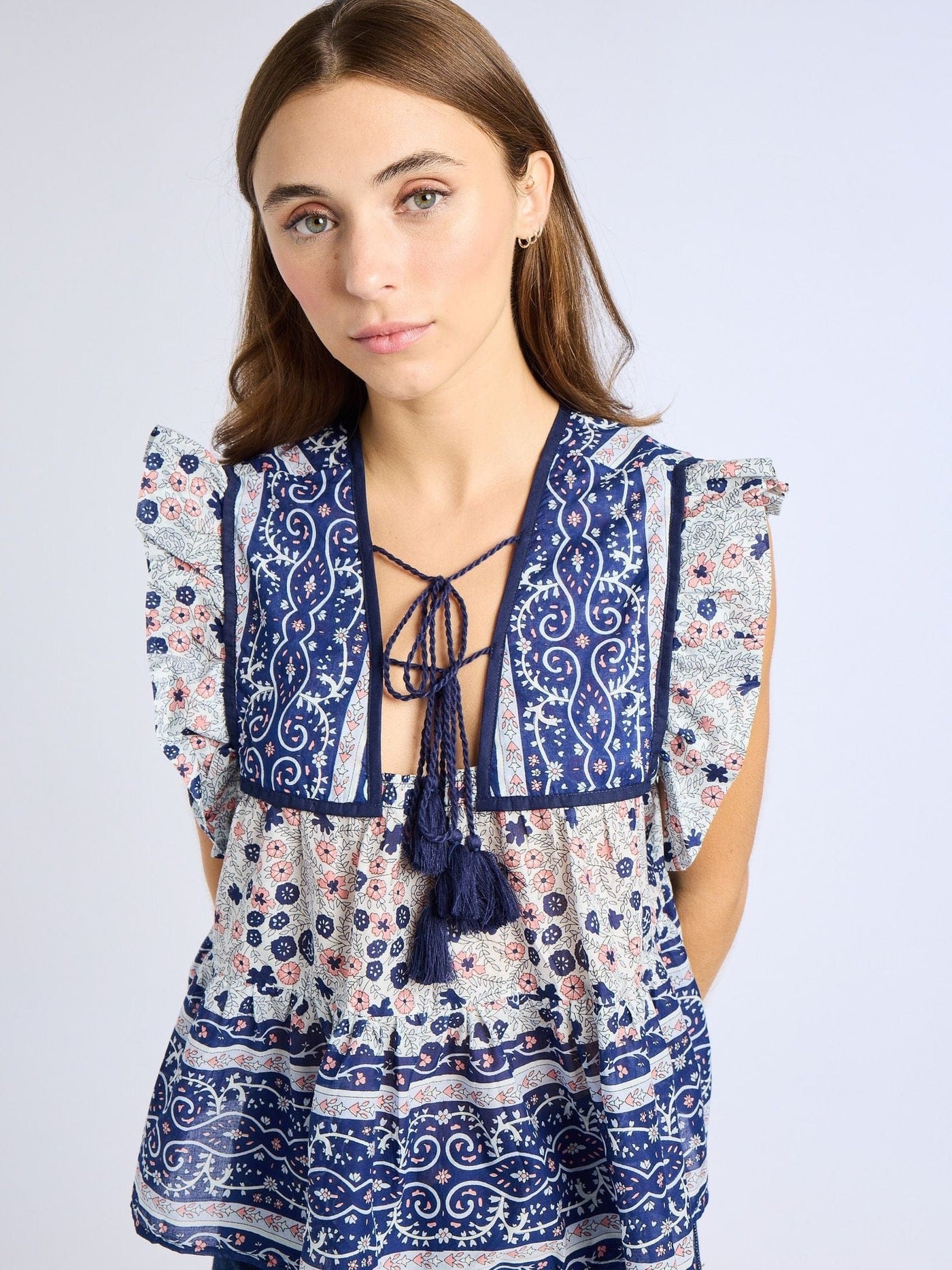 MILLE Clothing Chelsea Top in Navy Floral