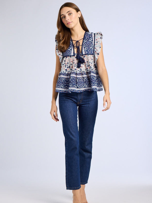 Chelsea Top in Navy Floral — view 2