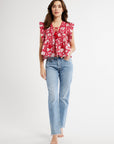 MILLE Clothing Chelsea Top in Red Zinnia