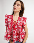 MILLE Clothing Chelsea Top in Red Zinnia