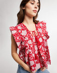 MILLE Clothing Chelsea Top in Red Zinnia