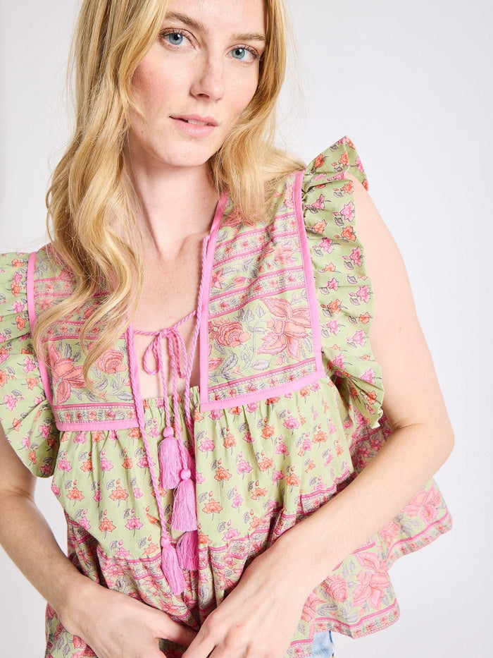 Chelsea Top in Tulip Print
