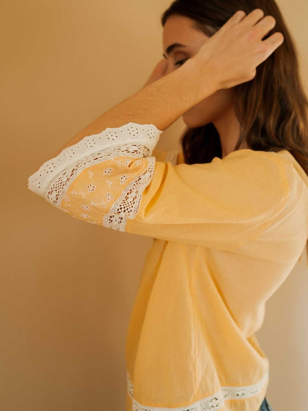 Cleo Top in Apricot — The cut