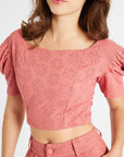 MILLE Clothing Coco Top in Rosewood Eyelet