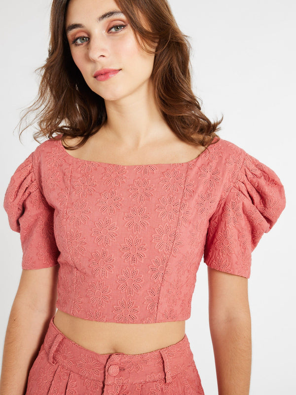 Coco Top in Rosewood Eyelet — view 1