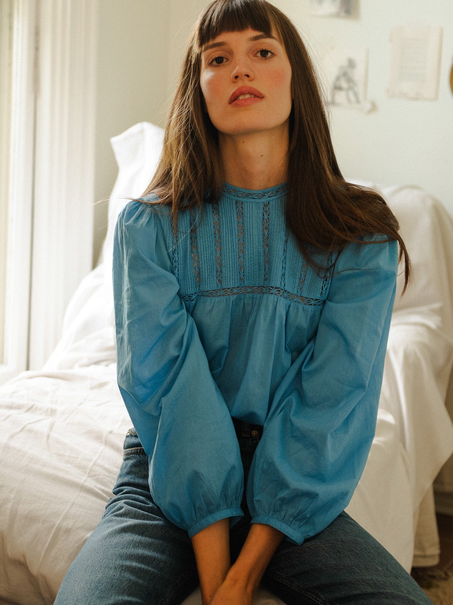MILLE Clothing Constance Top in Cendre Blue