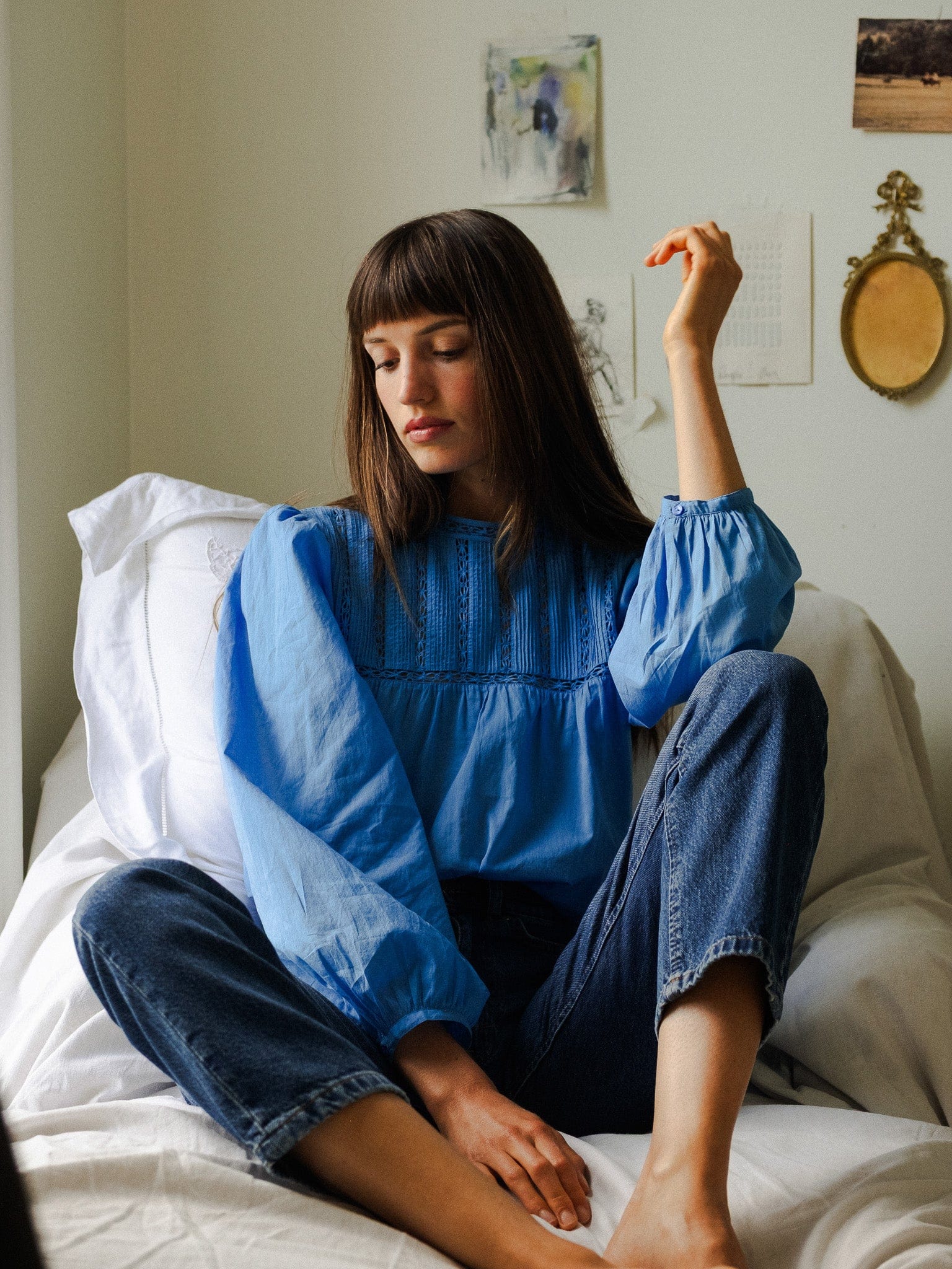 MILLE Clothing Constance Top in Cendre Blue