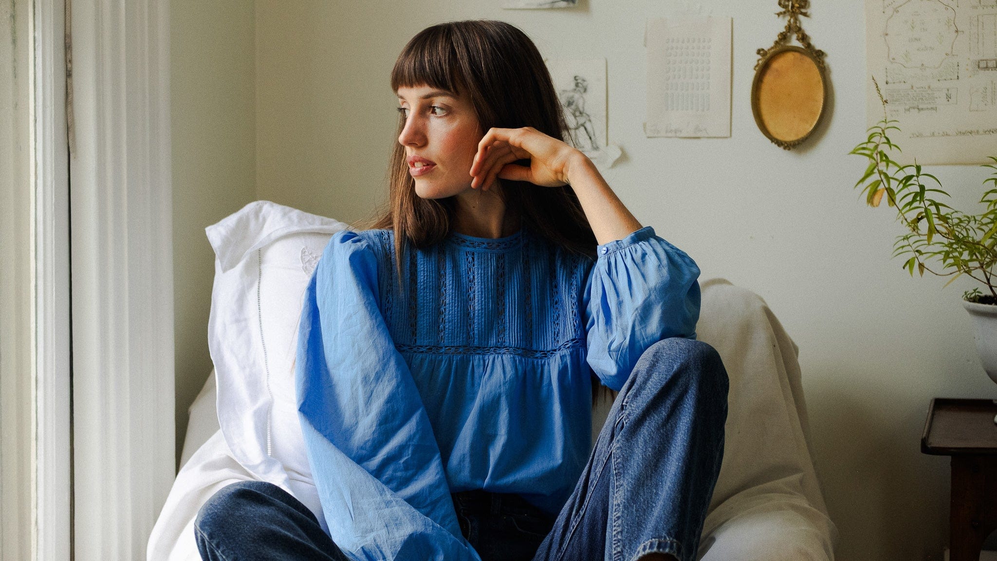 MILLE Clothing Constance Top in Cendre Blue
